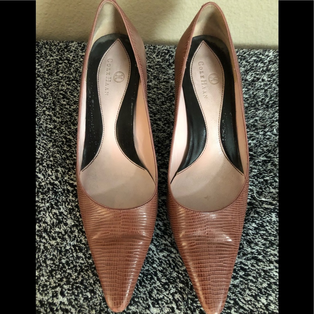 Cole Haan Pink Snake Skin Heels 7